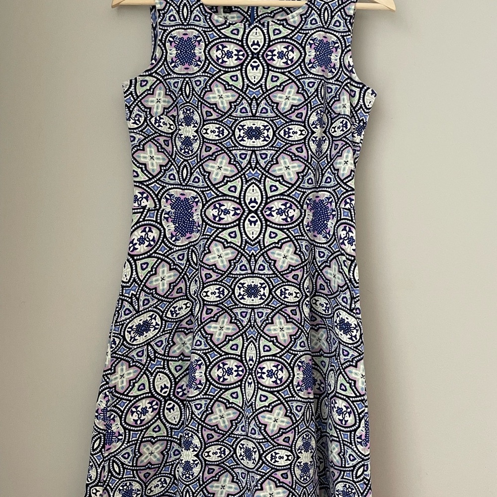 Talbots Mosaic A-Line Sleeveless Dress Small